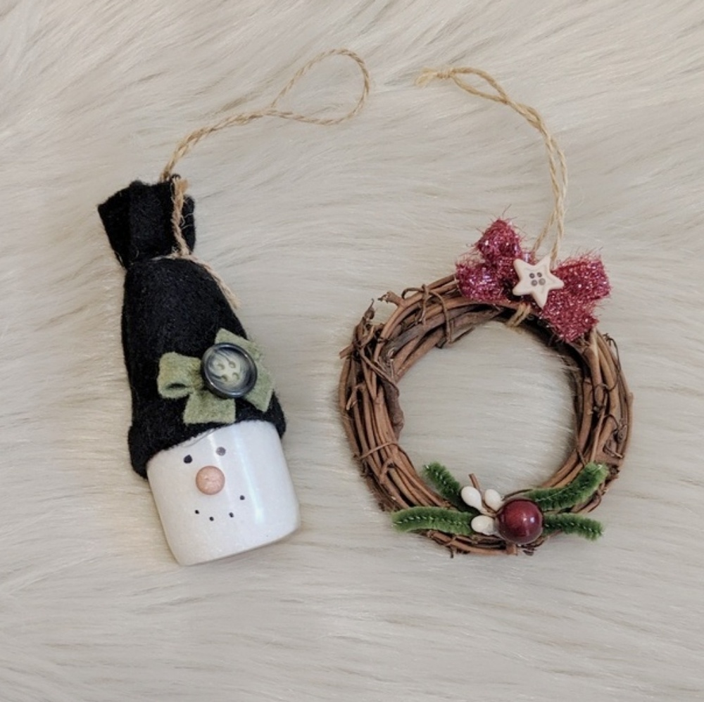 Handmade Christmas ornaments.